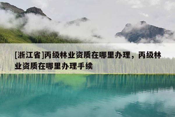 [浙江省]丙級(jí)林業(yè)資質(zhì)在哪里辦理，丙級(jí)林業(yè)資質(zhì)在哪里辦理手續(xù)